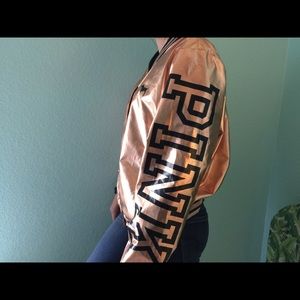 Pink Rose Gold Bomber Jacket